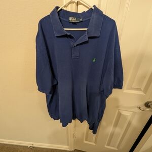 Ralph Lauren Navy Polo Shirt with Green Logo